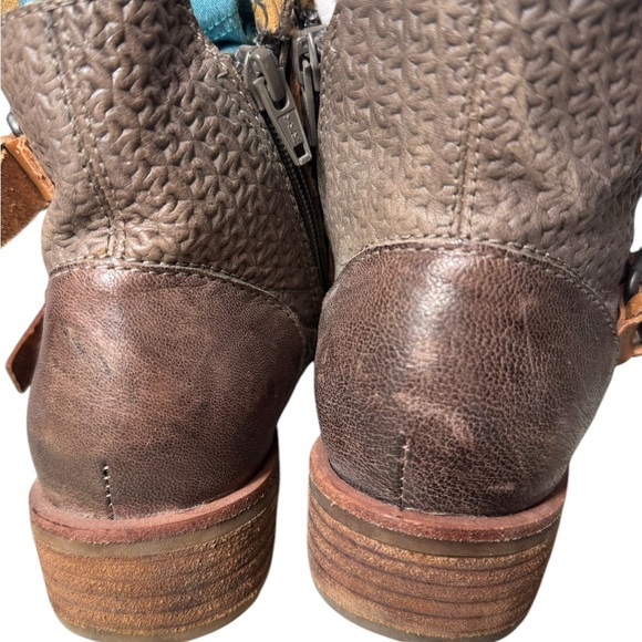 Sofft Baywood Ankle Boots Womens 7M Brown Tan Leather Buckle Moto Straps Zip Up - Picture 9 of 16